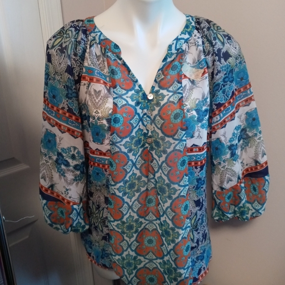 New directions semi sheer blouse - Picture 1 of 3